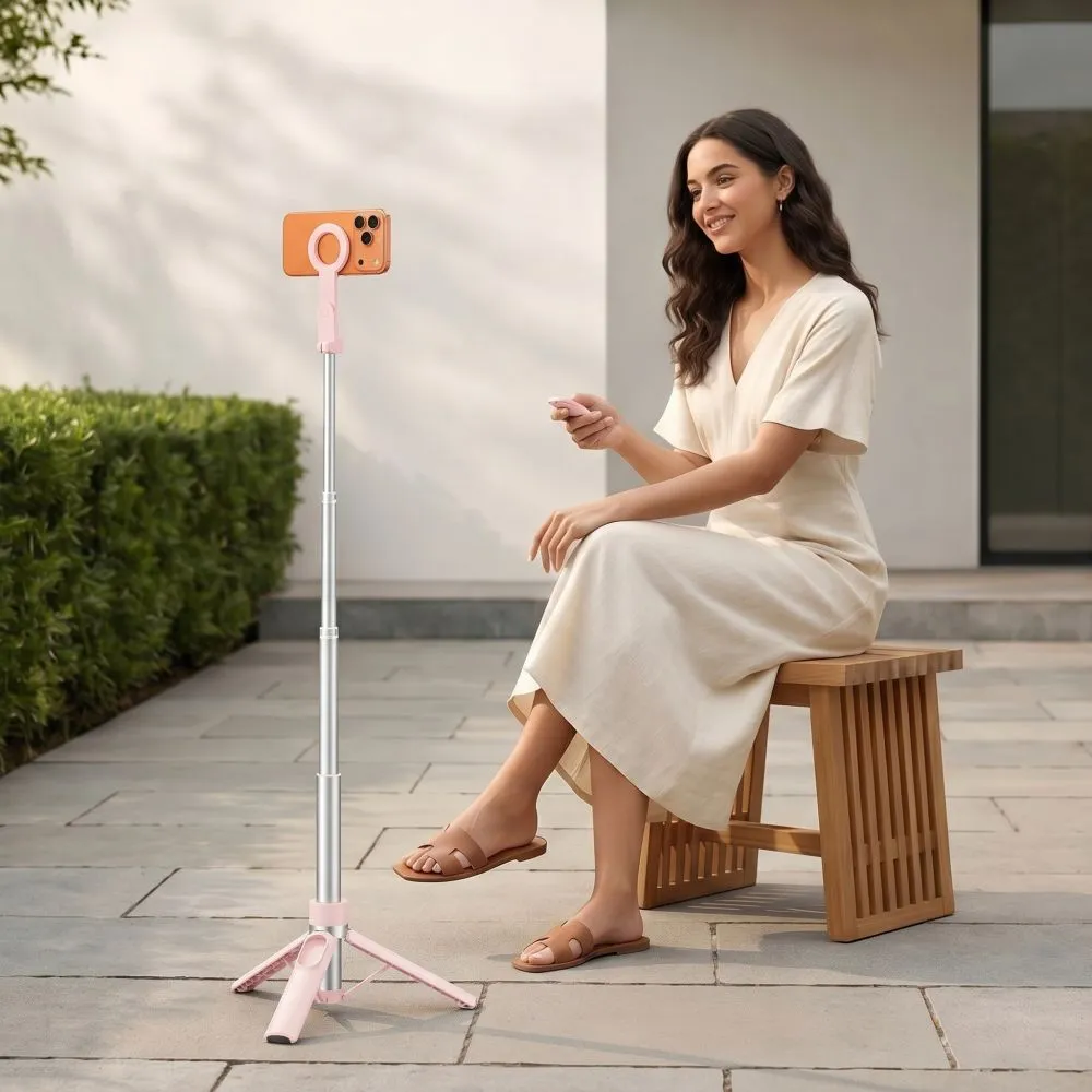  Selfie Stick TECH-PROTECT L11S MAGSAFE BLUETOOTH SELFIE STICK TRIPOD Viedierīču rozā