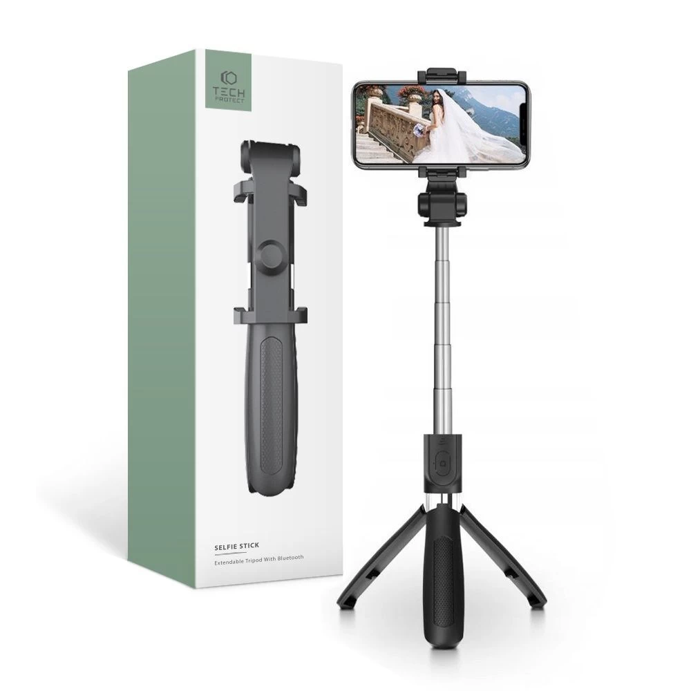  Selfie Stick TECH-PROTECT L01S Wireless Tripod  melns