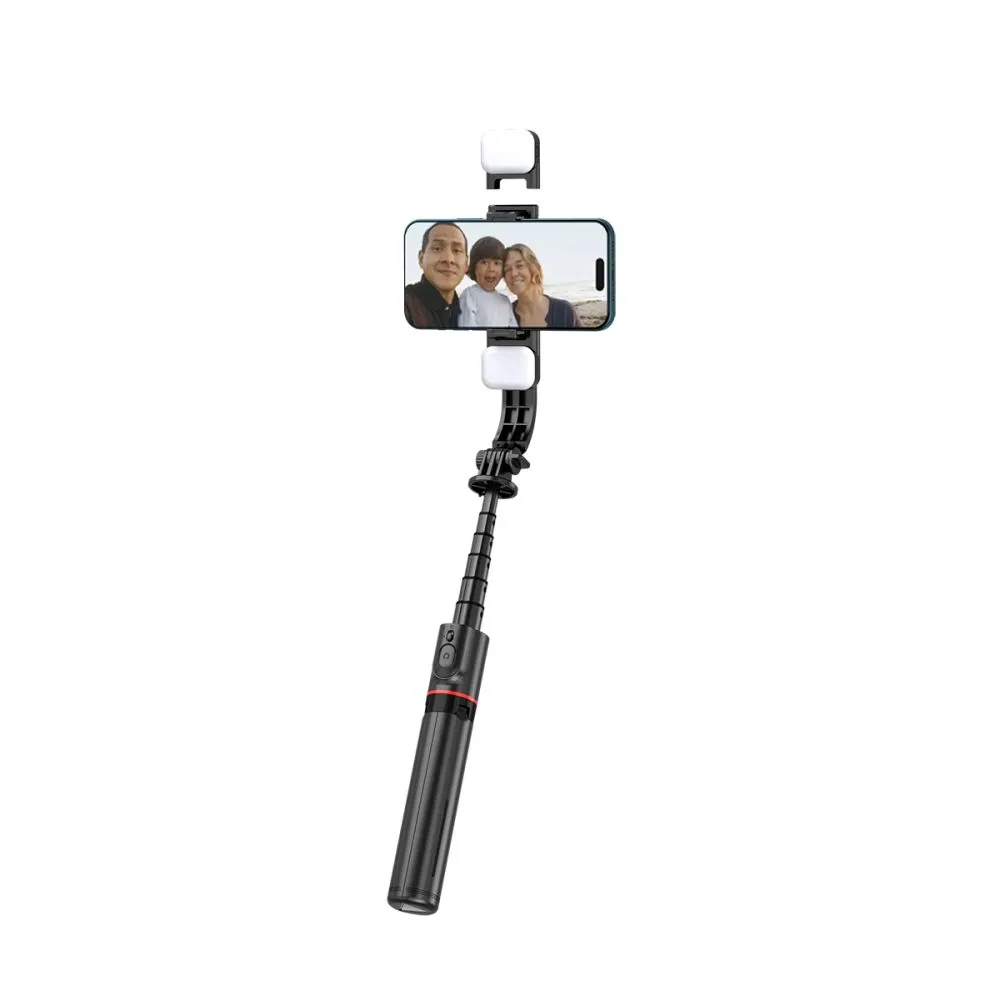  Selfie Stick TECH-PROTECT L05S BLUETOOTH SELFIE STICK TRIPOD & LED LIGHT  melns
