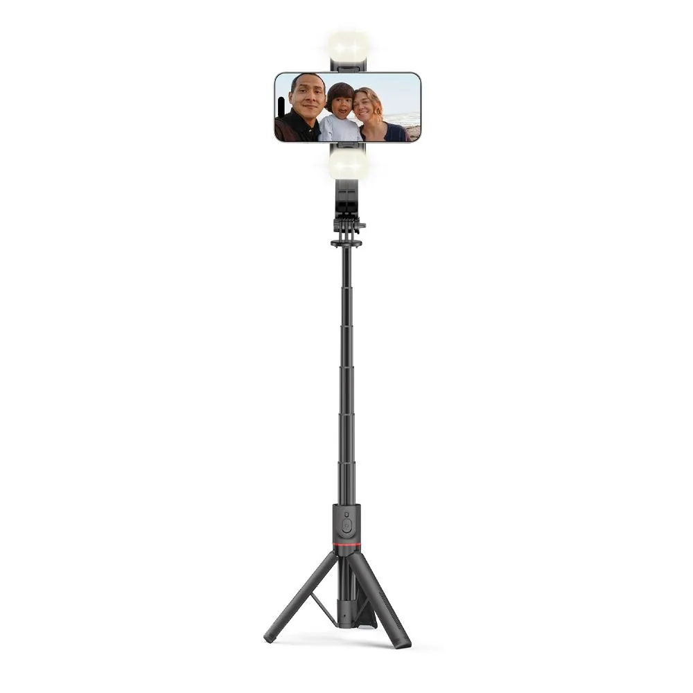  Selfie Stick TECH-PROTECT L05S BLUETOOTH SELFIE STICK TRIPOD & LED LIGHT  melns