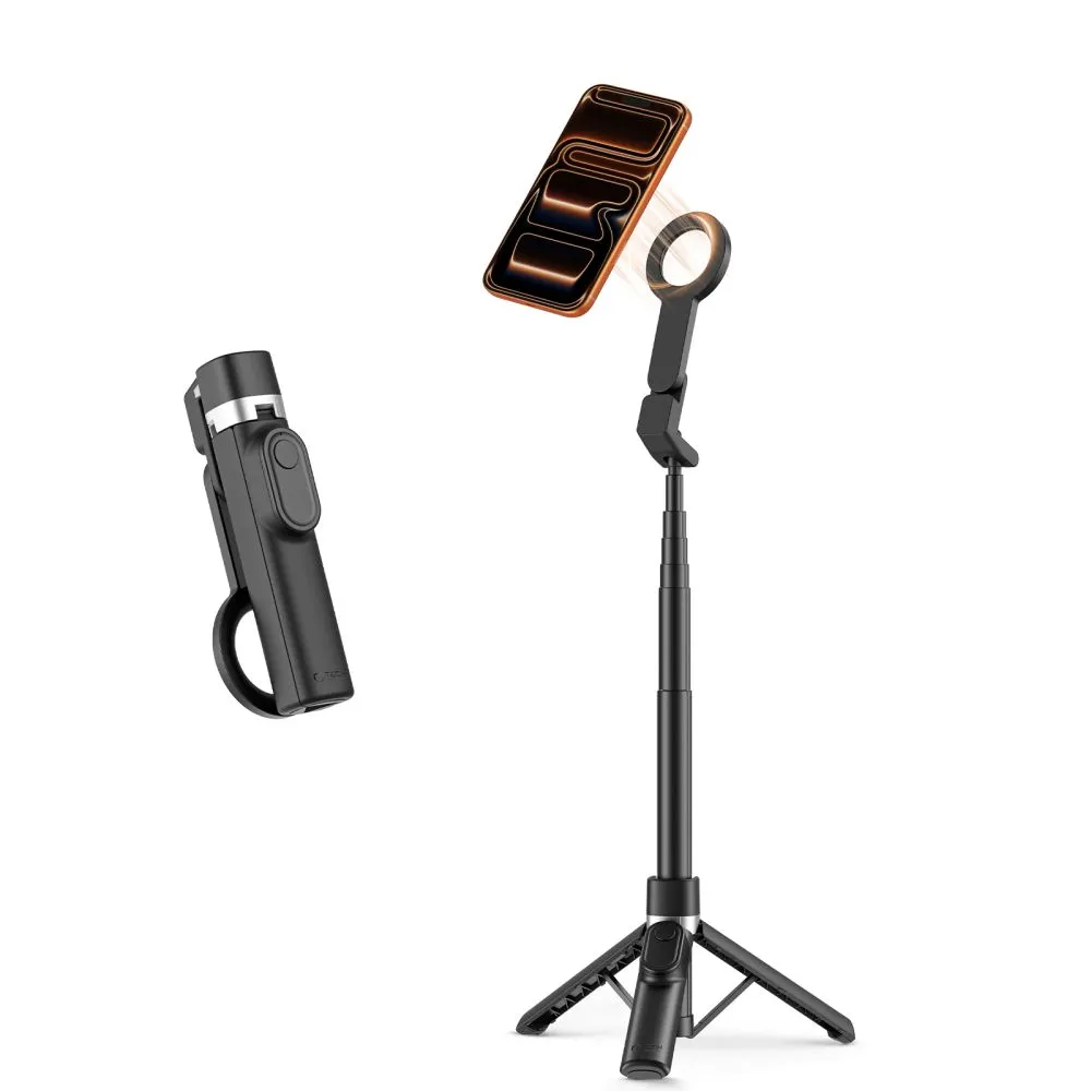  Selfie Stick TECH-PROTECT L11S MAGSAFE BLUETOOTH SELFIE STICK TRIPOD Viedierīču melns