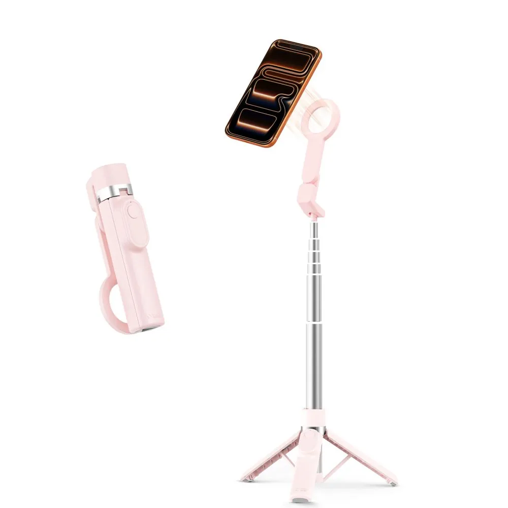  Selfie Stick TECH-PROTECT L11S MAGSAFE BLUETOOTH SELFIE STICK TRIPOD Viedierīču rozā