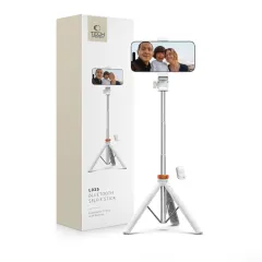  Selfie Stick TECH-PROTECT L03S BLUETOOTH SELFIE STICK TRIPOD  balts