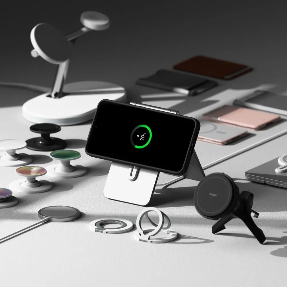 Samsung Galaxy S25 vāciņš melns RINGKE SILICONE MAGNETIC MAGSAFE