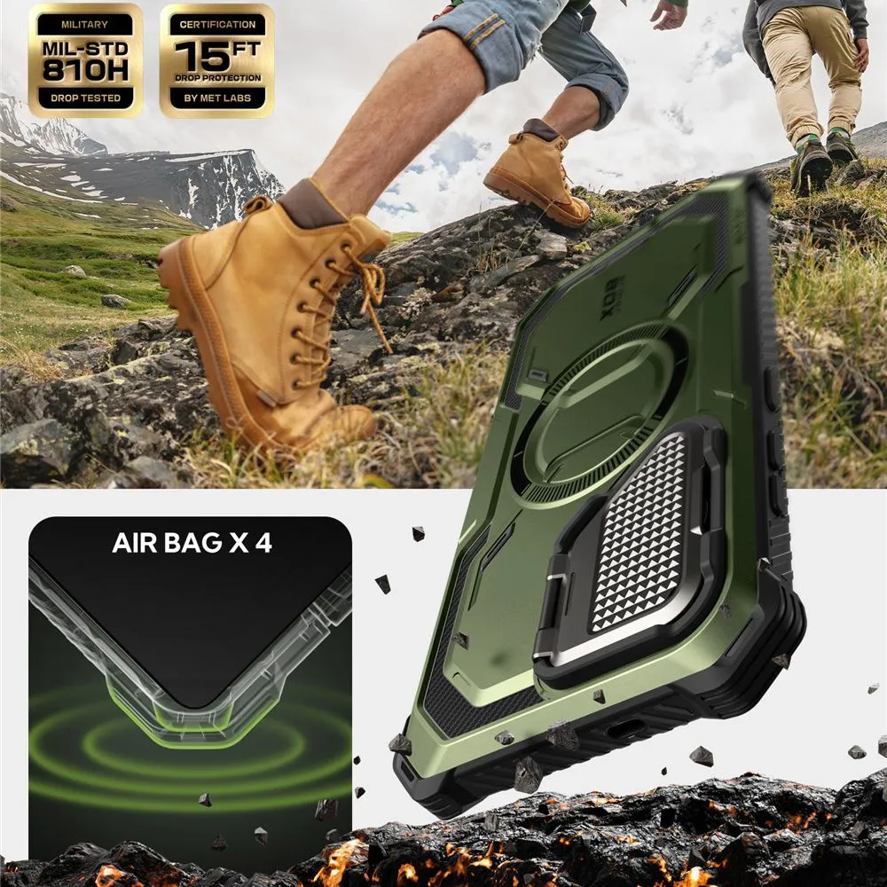 Samsung Galaxy S25 vāciņš zaļš SUPCASE IBLSN ARMORBOX MAG MAGSAFE