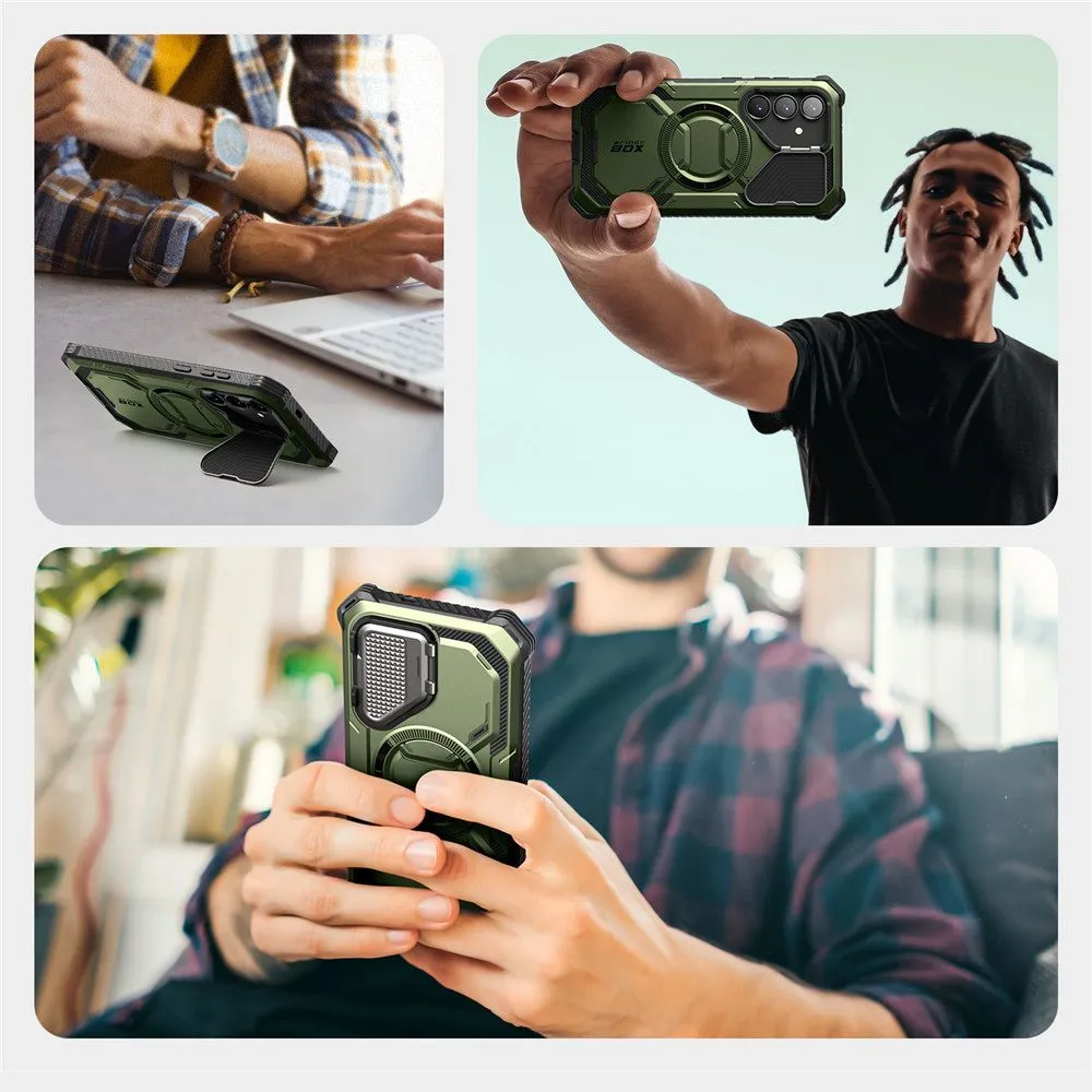 Samsung Galaxy S25 vāciņš zaļš SUPCASE IBLSN ARMORBOX MAG MAGSAFE