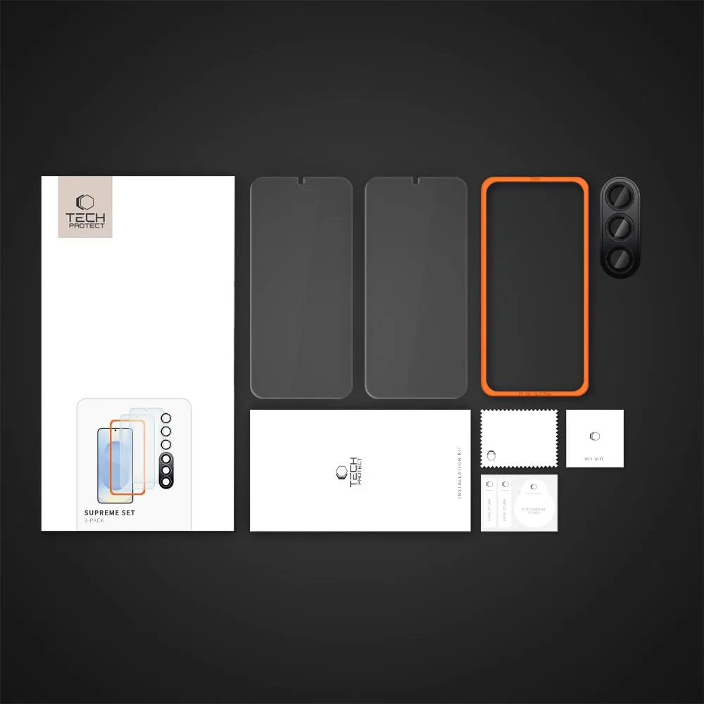 Samsung Galaxy S25 защитное стекло  TECH-PROTECT SUPREME SET 3-PACK