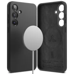 Samsung Galaxy S25 vāciņš melns RINGKE SILICONE MAGNETIC MAGSAFE