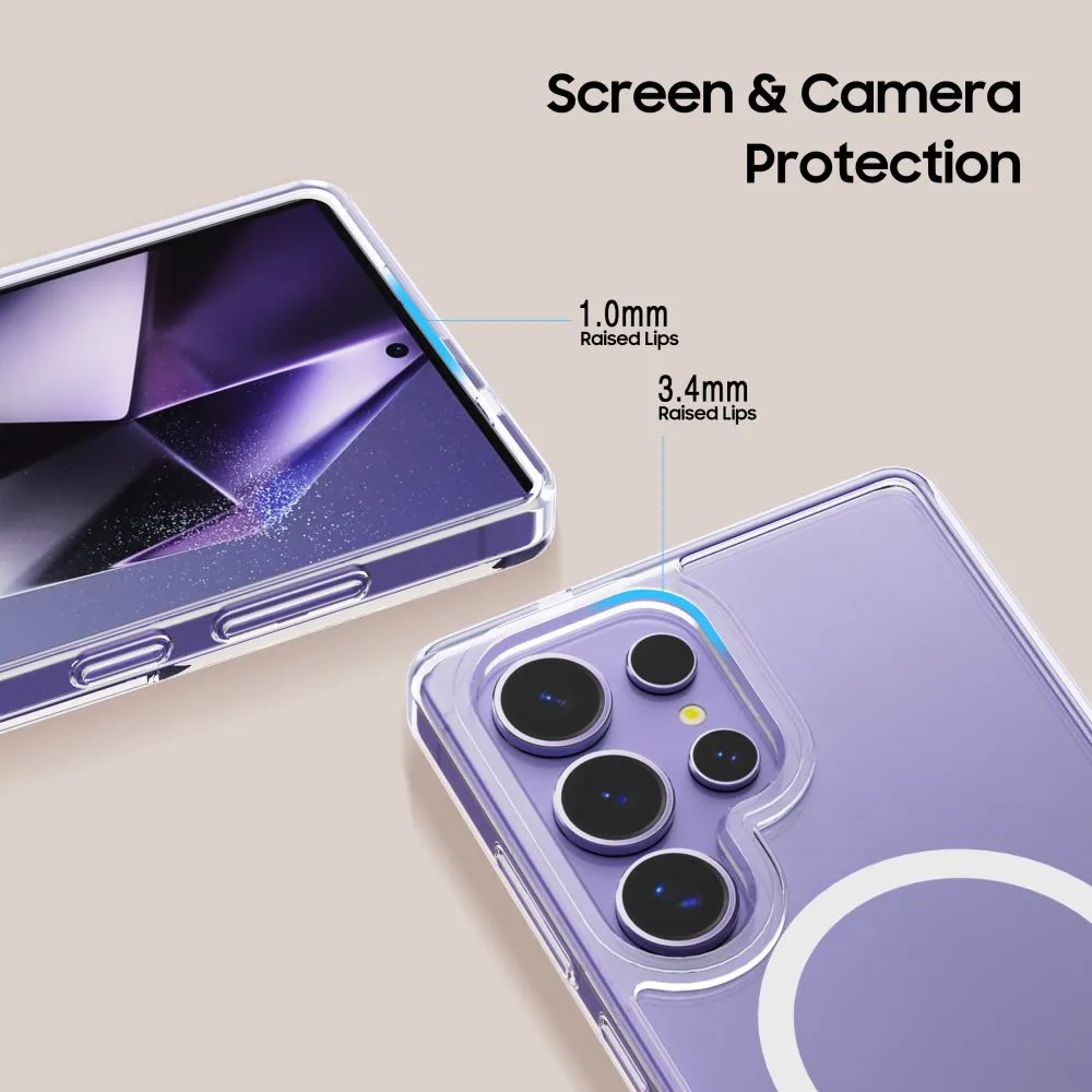 Samsung Galaxy S25 Ultra vāciņš caurspīdīgs TECH-PROTECT FLEXAIR HYBRID MAGSAFE