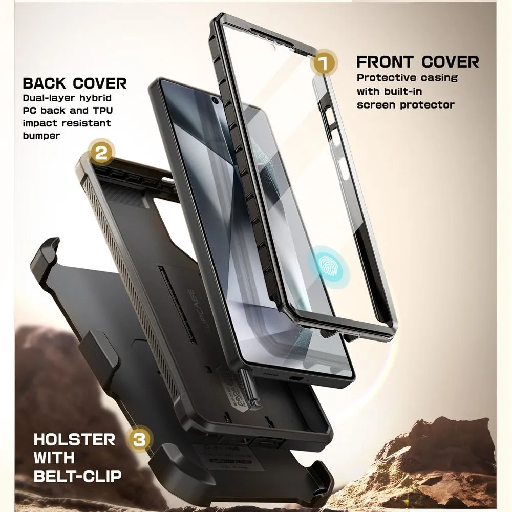 Samsung Galaxy S25 Ultra vāciņš melns SUPCASE UNICORN BEETLE PRO 2-SET