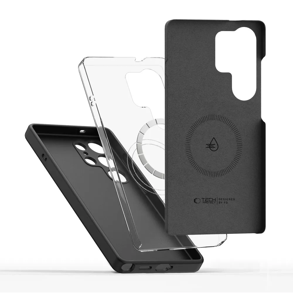 Samsung Galaxy S25 Ultra skal svart TECH-PROTECT LIQUID SILICONE MAGSAFE