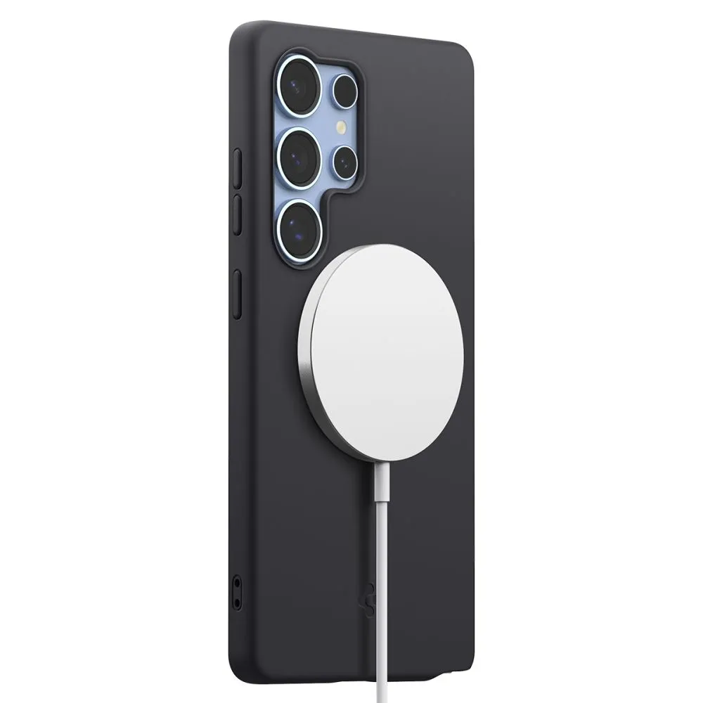 Samsung Galaxy S25 Ultra skal svart SPIGEN SILICONE FIT MAG MAGSAFE