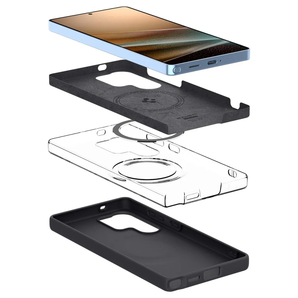 Samsung Galaxy S25 Ultra skal svart SPIGEN SILICONE FIT MAG MAGSAFE
