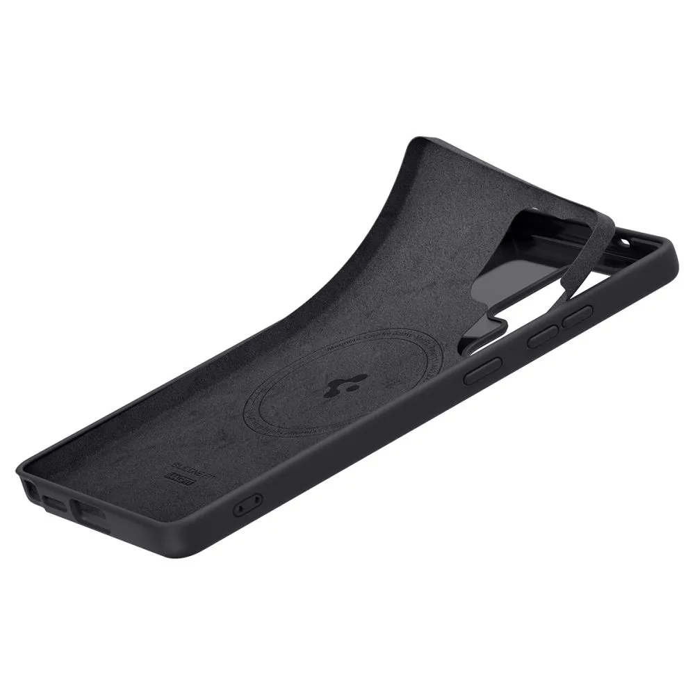 Samsung Galaxy S25 Ultra skal svart SPIGEN SILICONE FIT MAG MAGSAFE