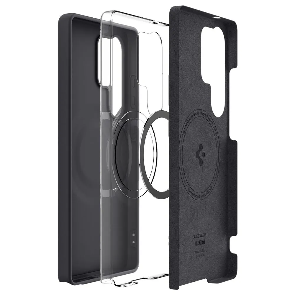 Samsung Galaxy S25 Ultra skal svart SPIGEN SILICONE FIT MAG MAGSAFE