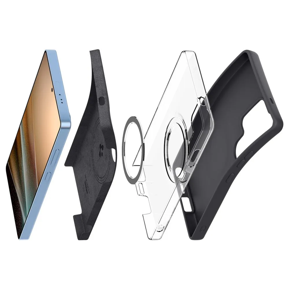 Samsung Galaxy S25 Ultra skal svart SPIGEN SILICONE FIT MAG MAGSAFE