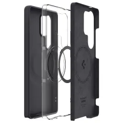 Samsung Galaxy S25 Ultra skal svart SPIGEN SILICONE FIT MAG MAGSAFE