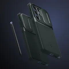 Samsung Galaxy S25 Ultra vāciņš zaļš SPIGEN OPTIK ARMOR