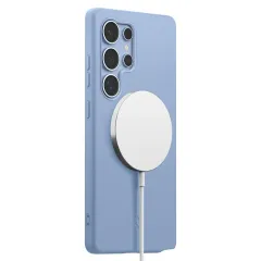 Samsung Galaxy S25 Ultra vāciņš zils SPIGEN SILICONE FIT MAG MAGSAFE