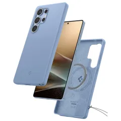 Samsung Galaxy S25 Ultra vāciņš zils SPIGEN SILICONE FIT MAG MAGSAFE