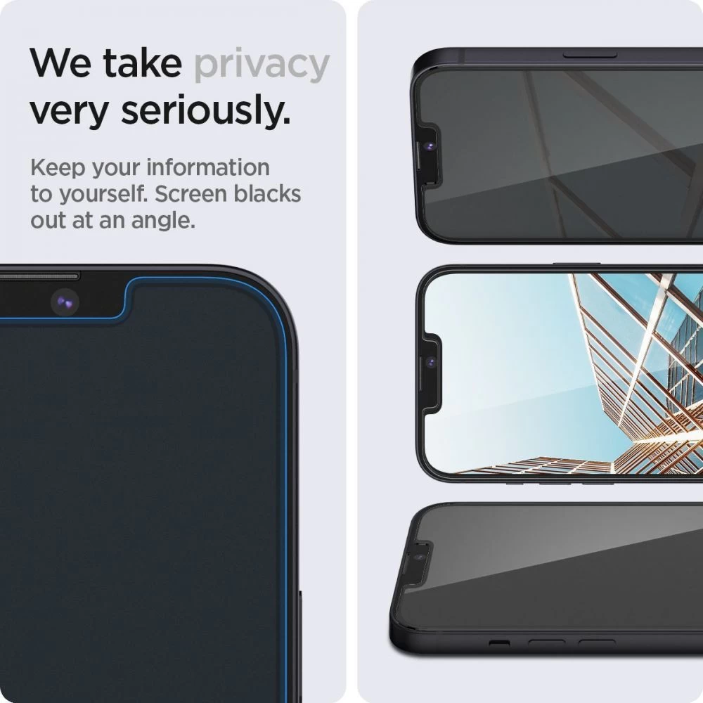 Apple iPhone 16e apsauginis stiklas  SPIGEN GLAS.TR ”EZ FIT” PRIVACY 2-PACK