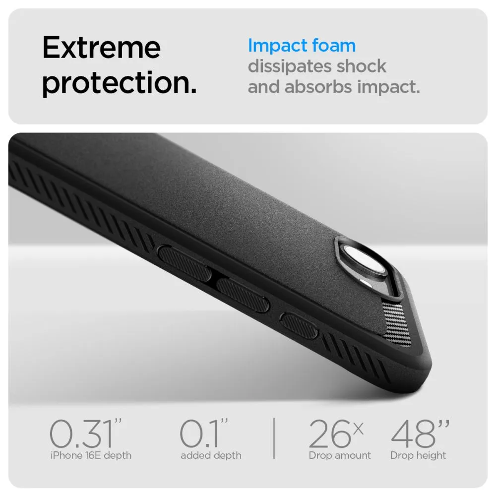 Apple iPhone 16e suojakuori musta SPIGEN RUGGED ARMOR MAG MAGSAFE