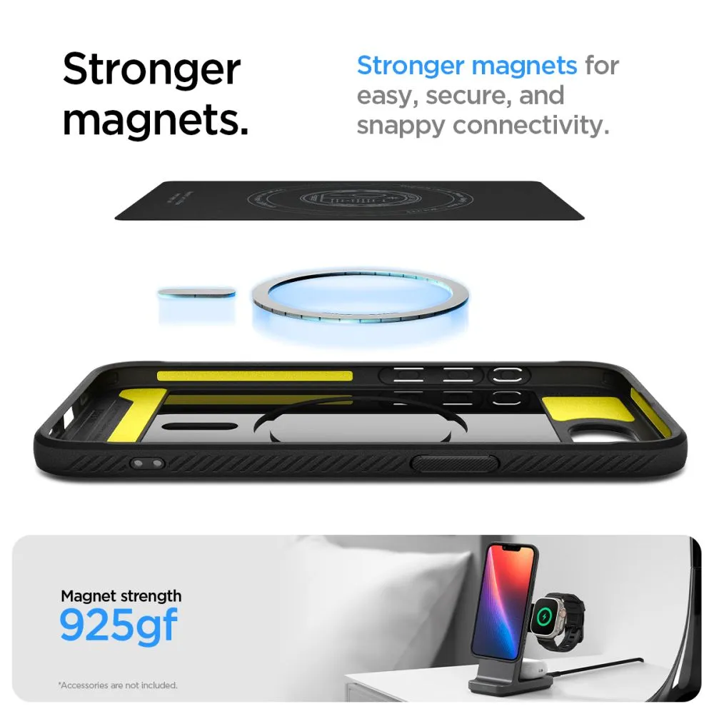 Apple iPhone 16e suojakuori musta SPIGEN RUGGED ARMOR MAG MAGSAFE