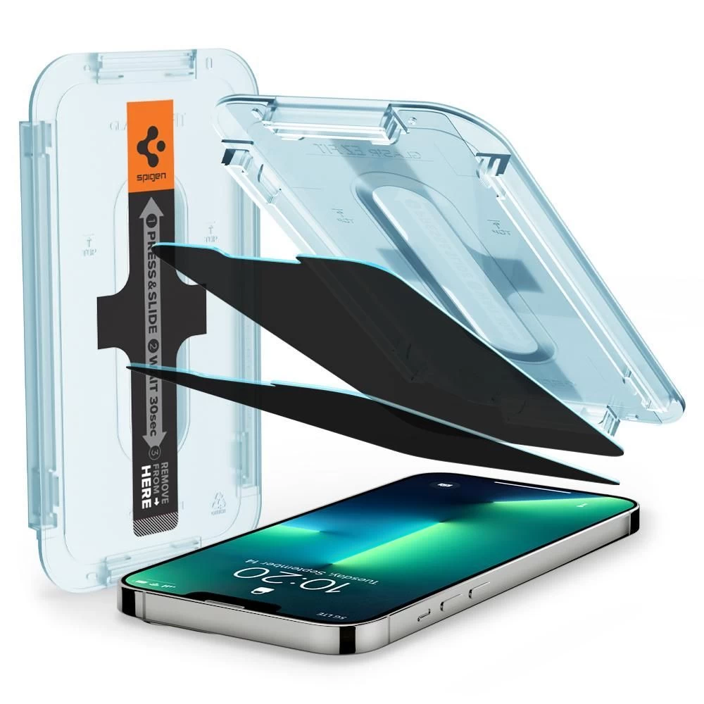 Apple iPhone 16e apsauginis stiklas  SPIGEN GLAS.TR ”EZ FIT” PRIVACY 2-PACK
