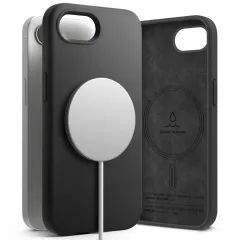 Apple iPhone 16e suojakuori musta RINGKE SILICONE MAGNETIC MAGSAFE