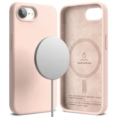 Apple iPhone 16e suojakuori pinkki RINGKE SILICONE MAGNETIC MAGSAFE