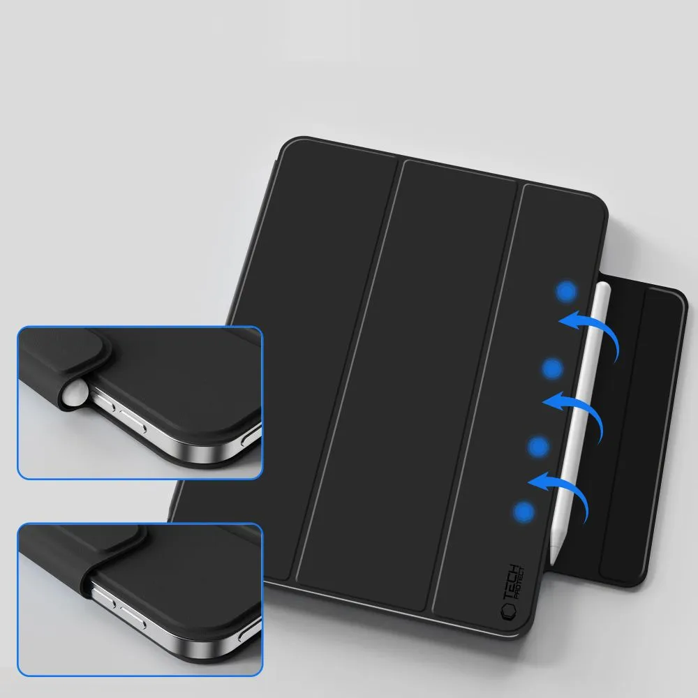 Apple iPad 11 (2025) maciņš melns TECH-PROTECT SMARTCASE MAGNETIC