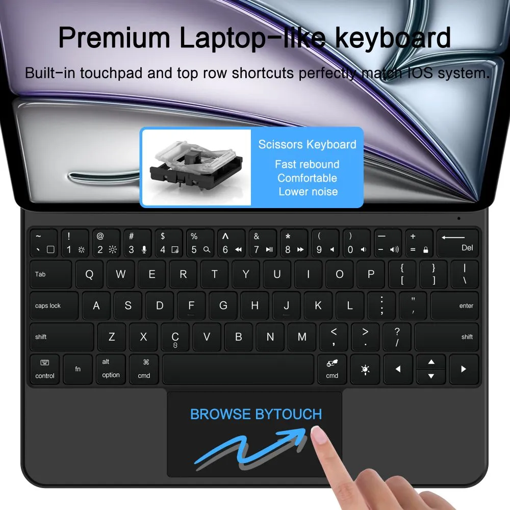 Apple iPad Air 13 (2025) чехол для планшетa черный TECH-PROTECT SMARTCASE MAGNETIC + KEYBOARD