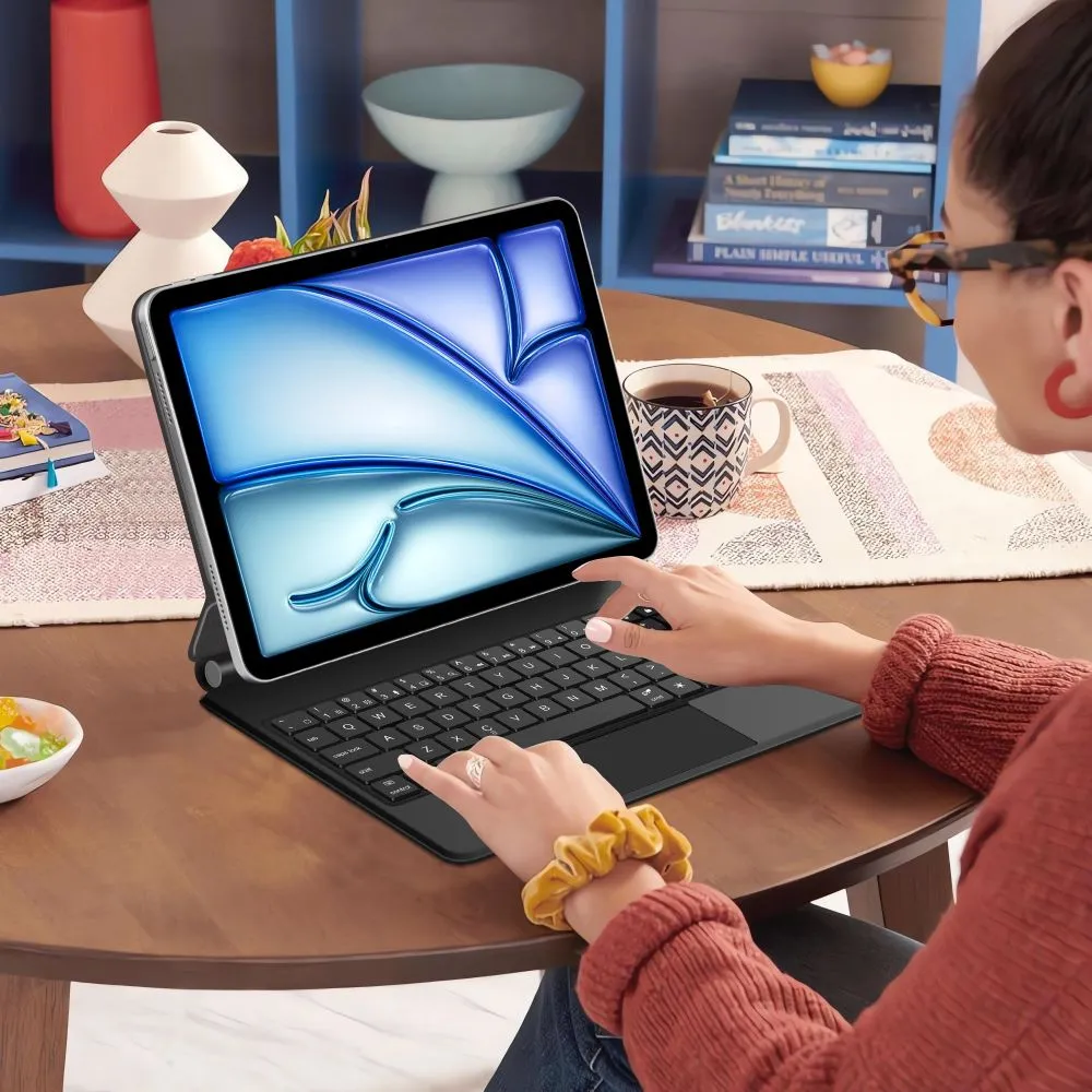 Apple iPad Air 11 7th Gen (2025) tablet suojakuori, suojakotelo musta TECH-PROTECT SMARTCASE MAGNETIC + KEYBOARD