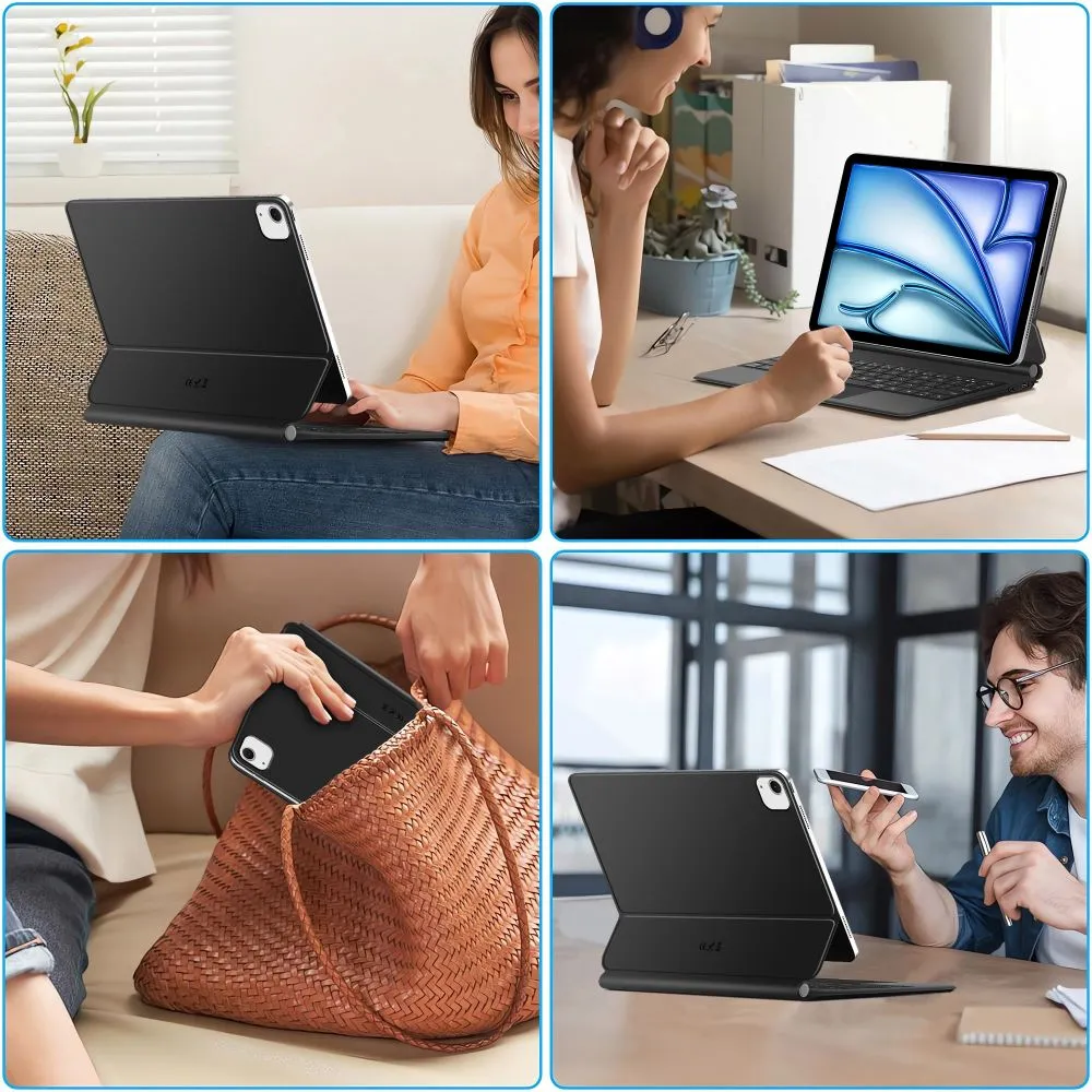 Apple iPad Air 11 7th Gen (2025) tablet suojakuori, suojakotelo musta TECH-PROTECT SMARTCASE MAGNETIC + KEYBOARD
