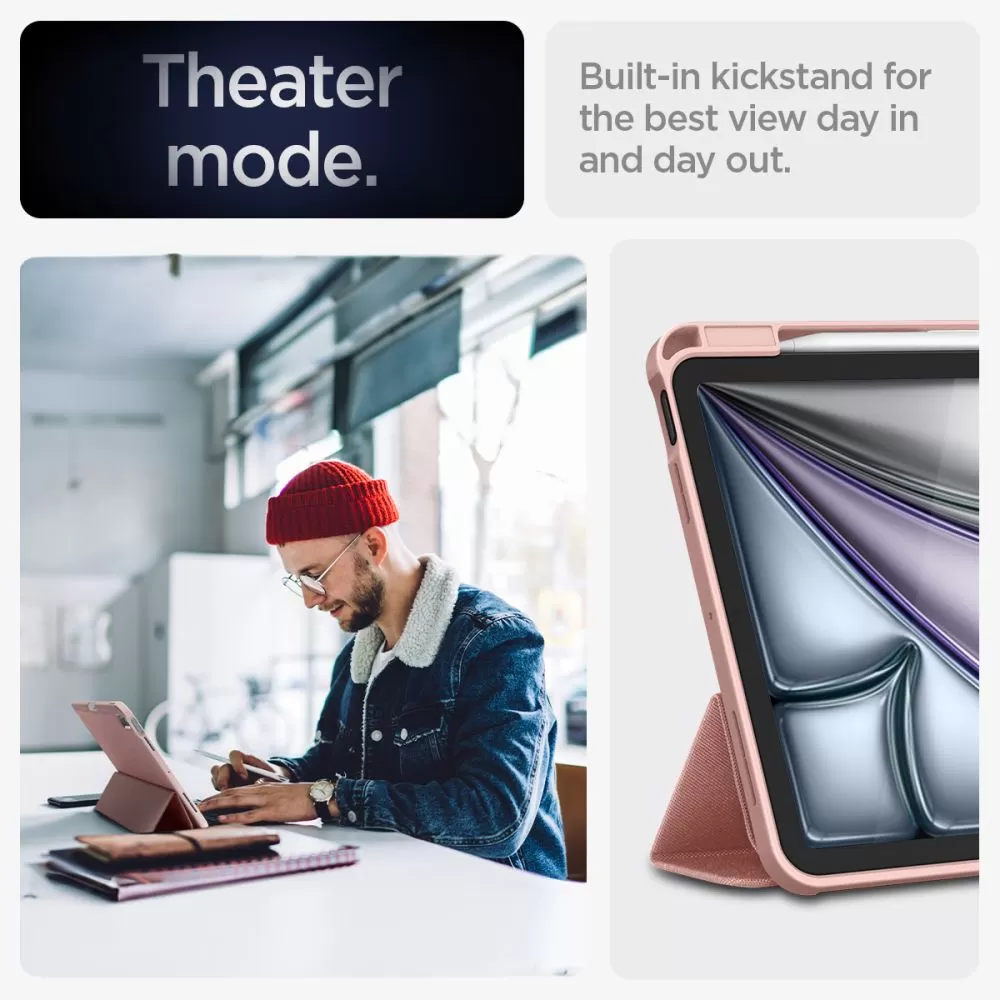 Apple iPad Air 11 7th Gen (2025) tablet suojakuori, suojakotelo pinkki SPIGEN URBAN FIT