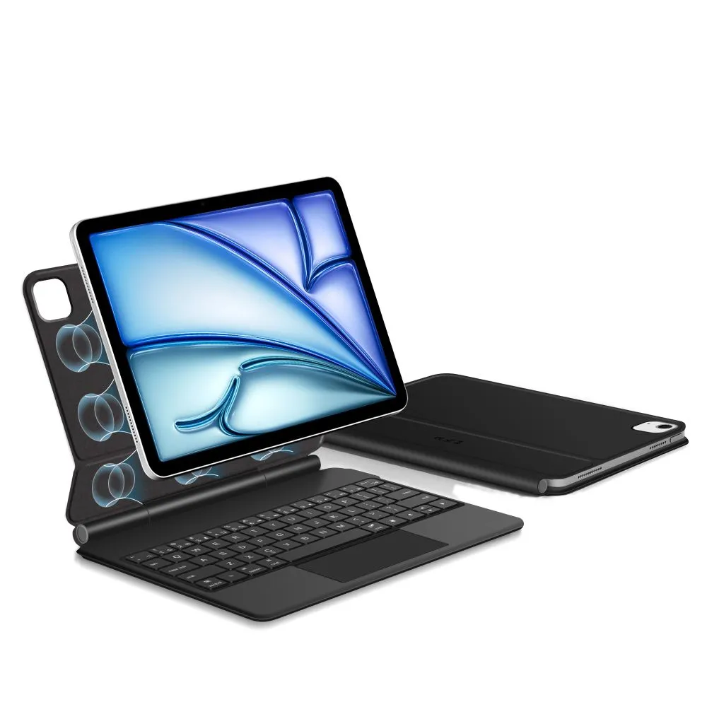 Apple iPad Air 11 7th Gen (2025) tablet suojakuori, suojakotelo musta TECH-PROTECT SMARTCASE MAGNETIC + KEYBOARD