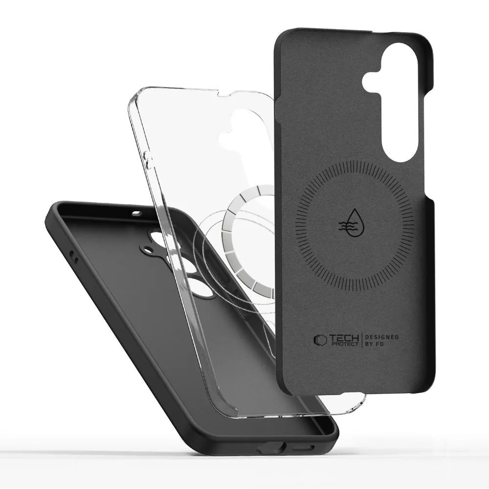 Samsung Galaxy S25 Edge vāciņš melns TECH-PROTECT LIQUID SILICONE MAGSAFE