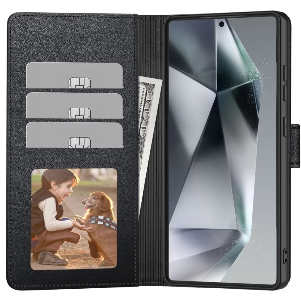 Samsung Galaxy S25 Edge maciņš melns TECH-PROTECT WALLET