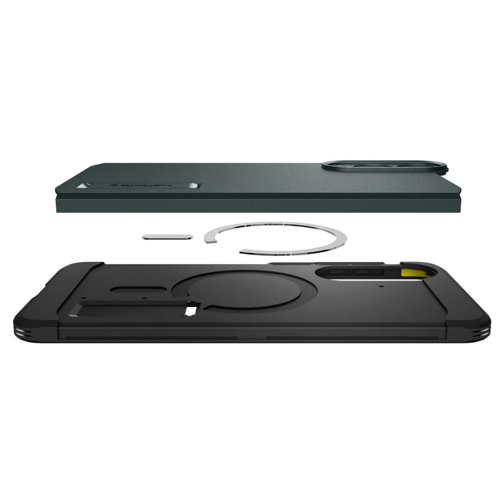 Samsung Galaxy S25 Edge vāciņš zaļš SPIGEN TOUGH ARMOR MAGSAFE