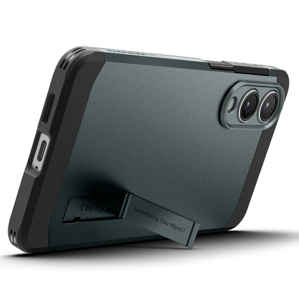 Samsung Galaxy S25 Edge vāciņš zaļš SPIGEN TOUGH ARMOR MAGSAFE