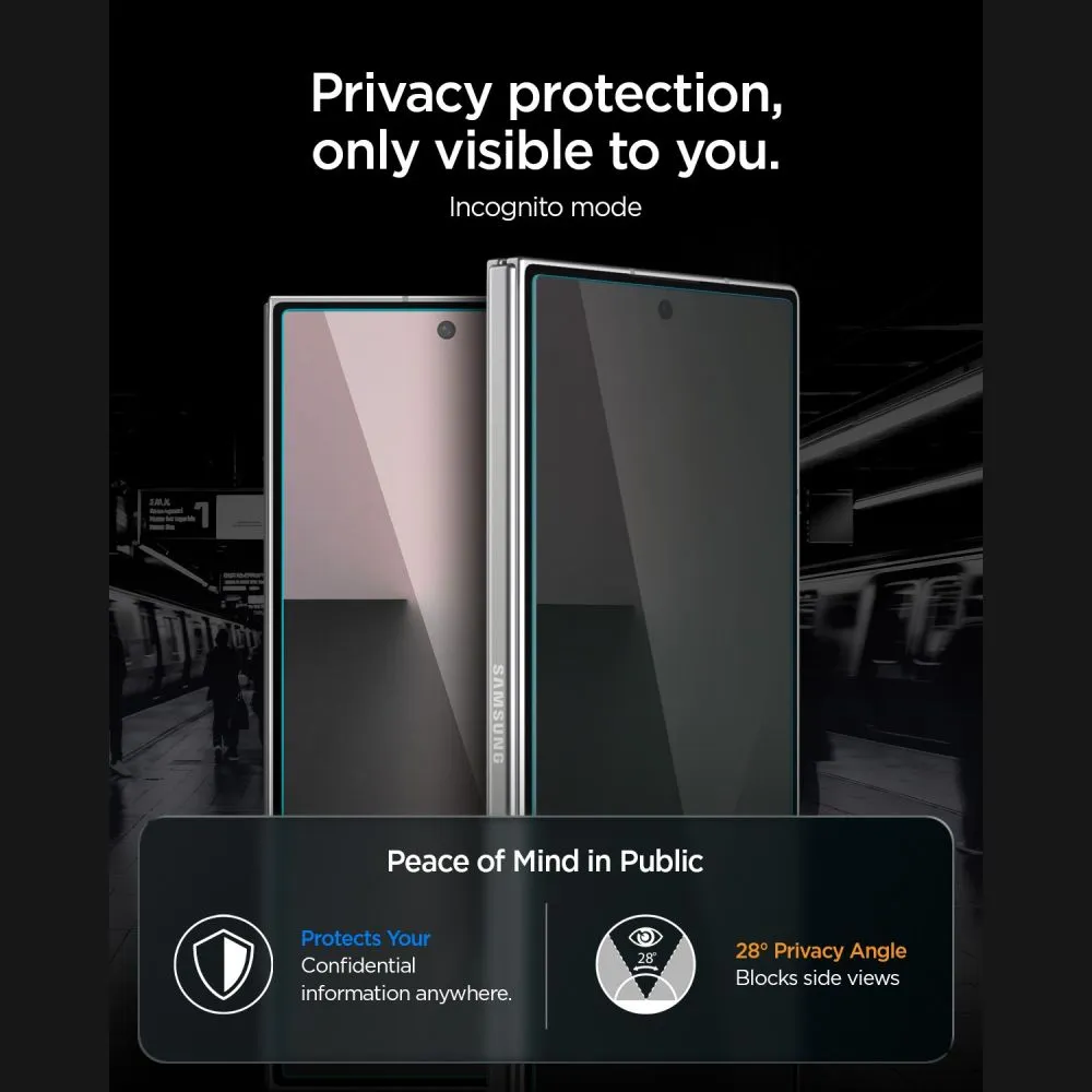 Samsung Galaxy Z Fold 7 Aizsargstikls  SPIGEN GLAS.TR EZ FIT PRO PRIVACY 2-PACK