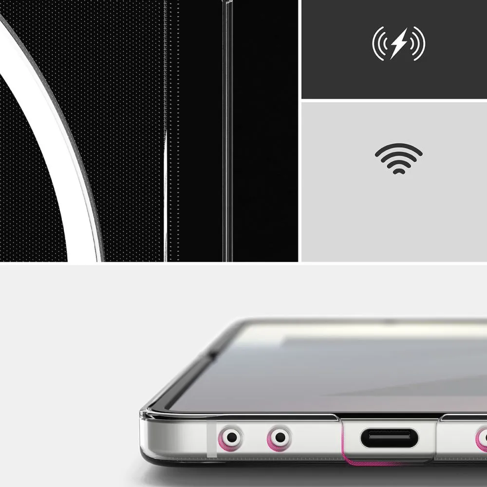 Samsung Galaxy Z Flip 7 suojakuori läpinäkyvä RINGKE SLIM MAGNETIC MAGSAFE