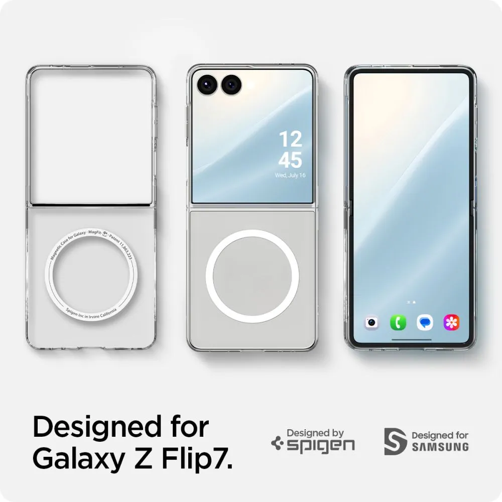 Samsung Galaxy Z Flip 7 suojakuori läpinäkyvä SPIGEN AIRSKIN MAG MAGSAFE