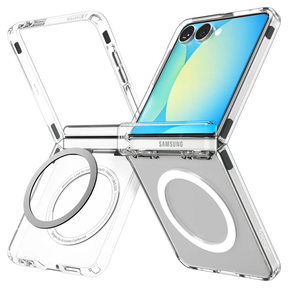 Samsung Galaxy Z Flip 7 suojakuori läpinäkyvä SPIGEN ULTRA HYBRID PRO MAG MAGSAFE