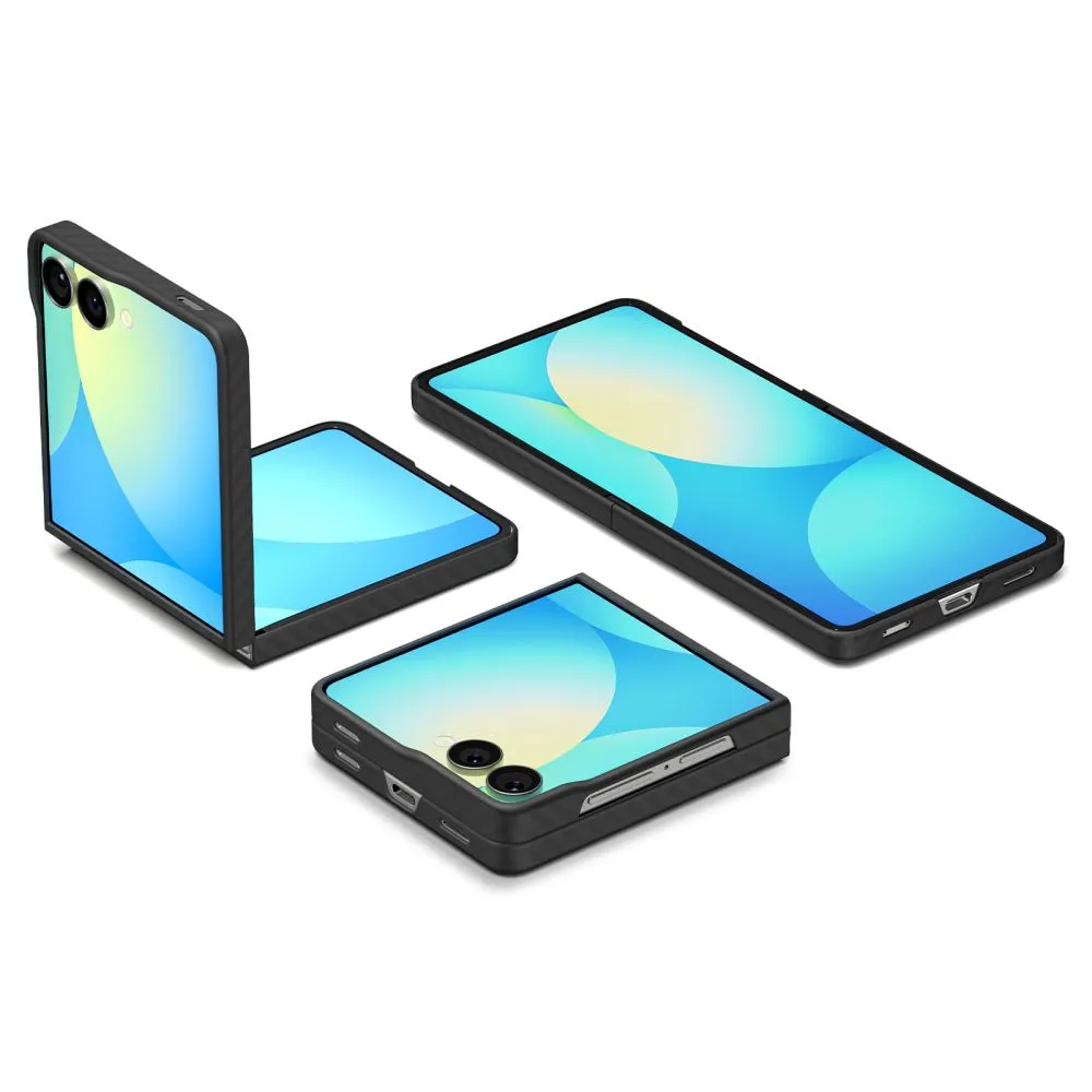 Samsung Galaxy Z Flip 7 suojakuori musta SPIGEN AIRSKIN ARAMID