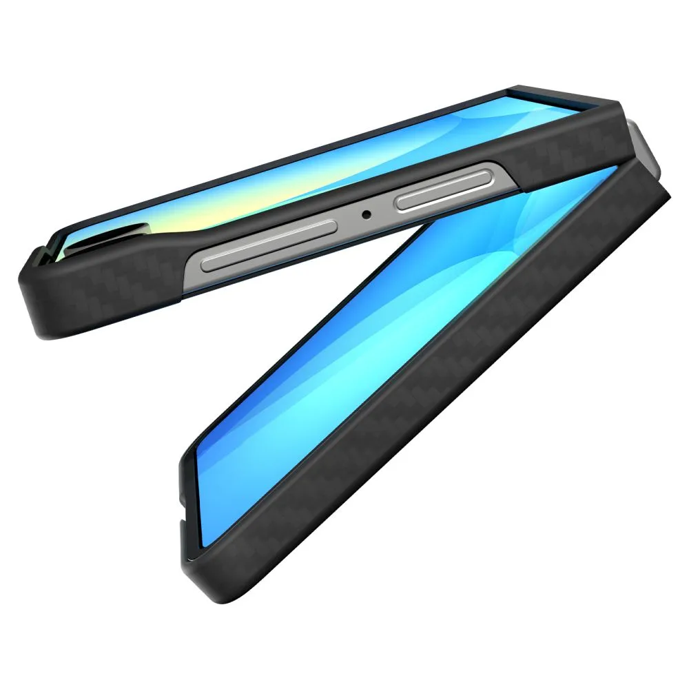 Samsung Galaxy Z Flip 7 suojakuori musta SPIGEN AIRSKIN ARAMID