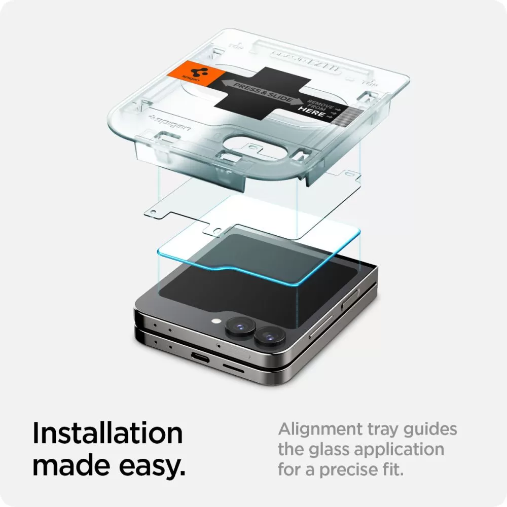 Samsung Galaxy Z Flip 7 FE apsauginis stiklas  SPIGEN GLAS.TR ”EZ FIT” 2-PACK