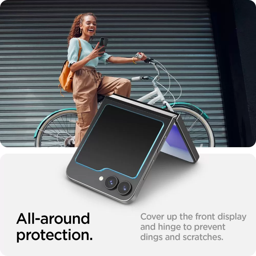 Samsung Galaxy Z Flip 7 FE apsauginis stiklas  SPIGEN GLAS.TR ”EZ FIT” 2-PACK
