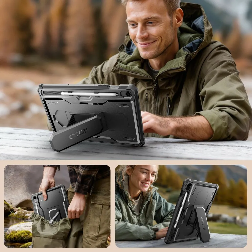Samsung Galaxy Tab S10 FE Planšetes vāciņš melns TECH-PROTECT KEVLAR PRO