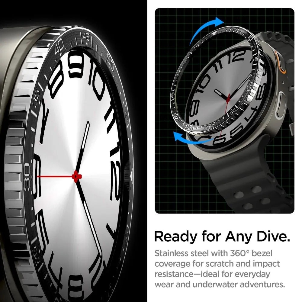 Samsung Galaxy Watch 8 siksniņa melns SPIGEN BEZEL TUNE DIVER (44 MM)